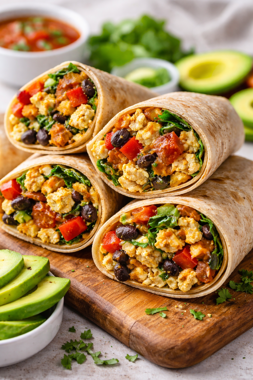 High-Protein Vegan Breakfast Burritos (Meal Prep Friendly)