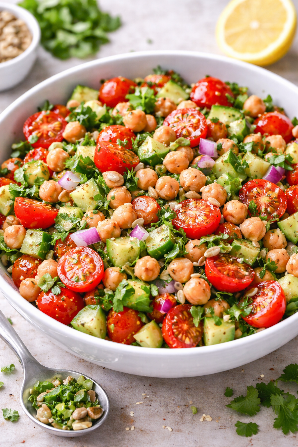 High-Protein Chickpea Salad (vegan meal prep)