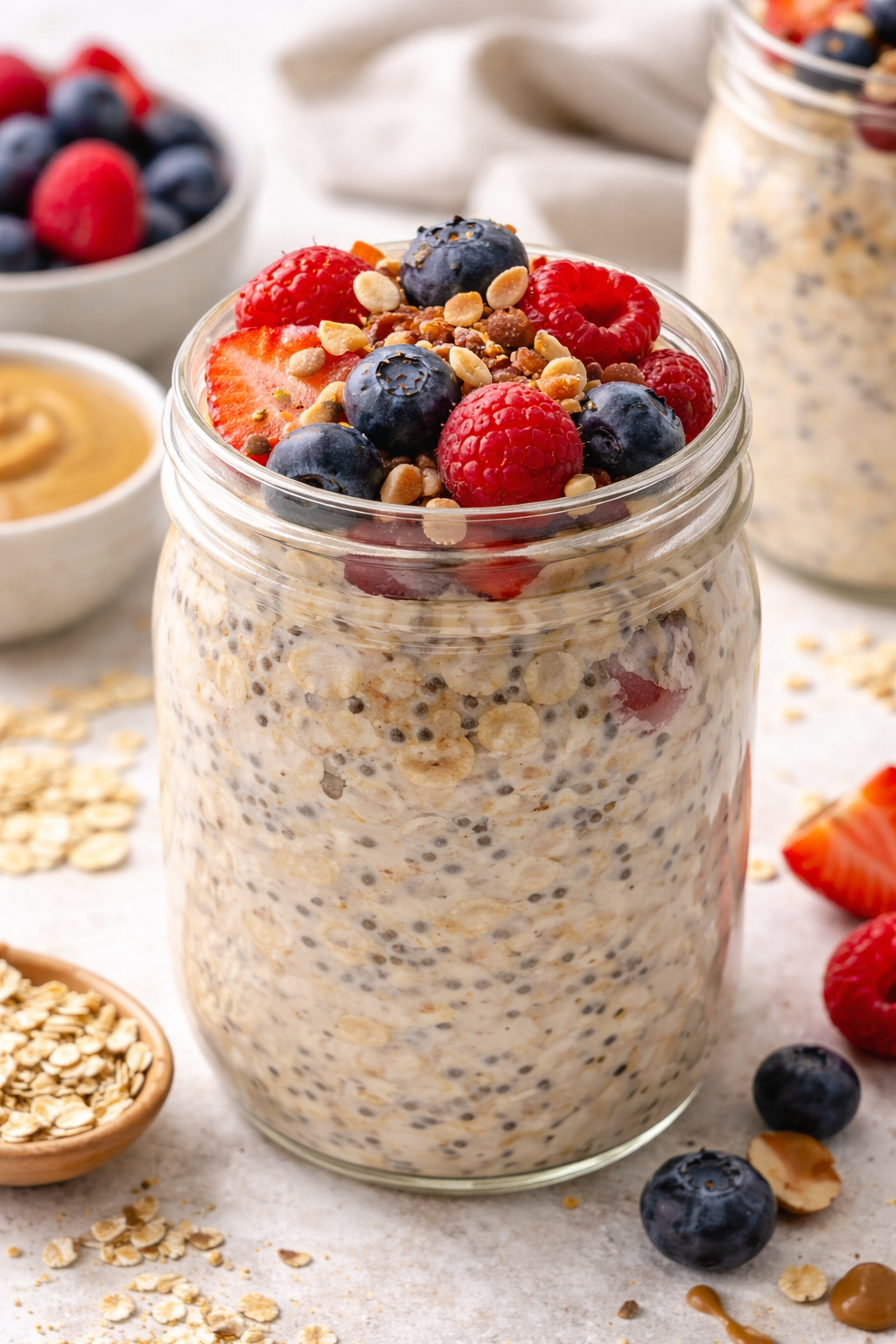 High-Protein Vegan Overnight Oats (No Protein Powder)